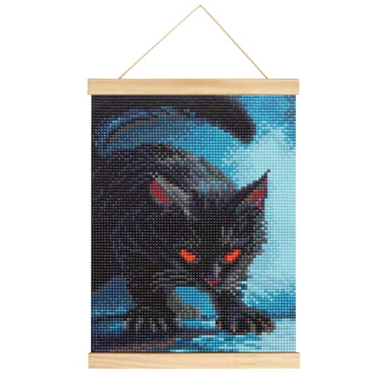 8" x 10" Black Cat Diamond Art Kit with Magnetic Wood Frame by Make Market®